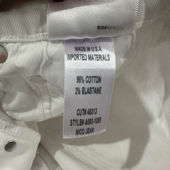 Agolde Criss Cross Straight Leg Jeans Size 27 White Button Fly Raw Hem Women's - Picture 4 of 10